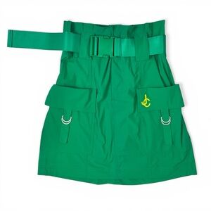 Juicy Couture Green Paperbag Cargo Tech Stretch Utility Mini Skirt xsmall